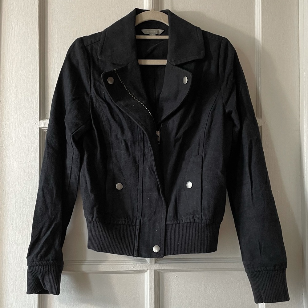 Navy moto bomber jacket